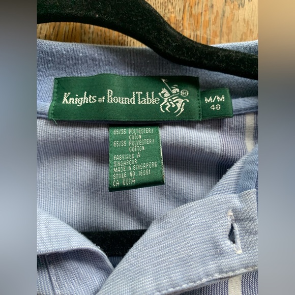 Vtg Knights Of The Round Table Polo Shirt M/M 40  Pastels Stripes Golf Grandpa - Picture 6 of 9